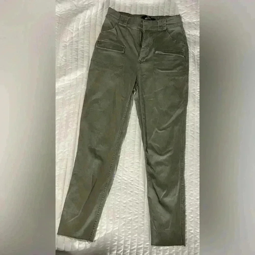Hollister ultra high rise mom pant XS green Y2K teen fashion pants elastic waist - Picture 6 of 8